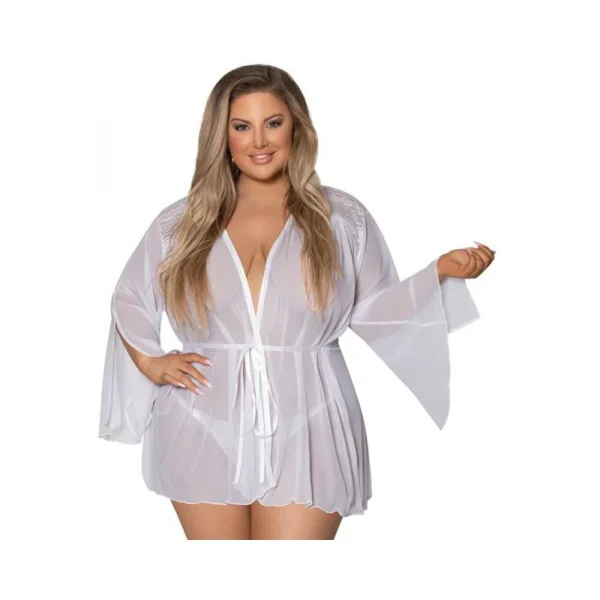 Magic Silk Modern Romance Short Robe White Queen Size