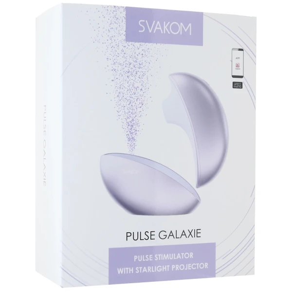 SVAKOM Pulse Galaxie App Enabled Pressure Wave Clitoral Stimulator With Starlight Projector - Metallic Lilac