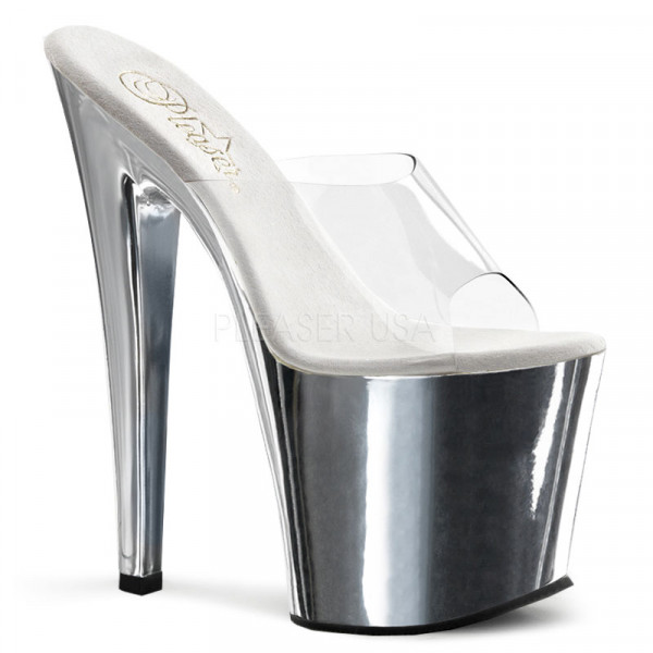 TABOO-701 - 7 1/2" Stiletto Heel Chromed PF Slide