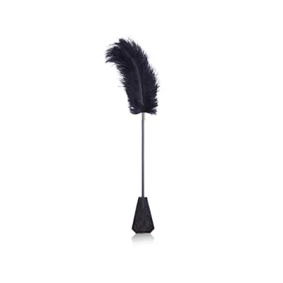 Ostrich Feather And Lace Paddle Black