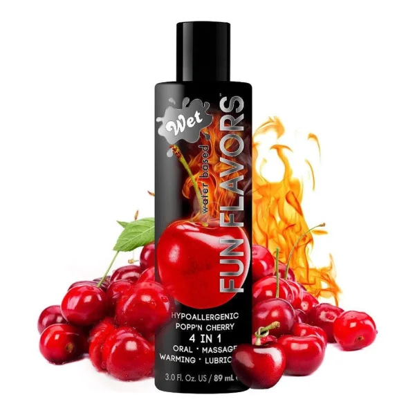 Wet Fun Flavors Popp'n Cherry Warming Water-Based Lube | 3oz