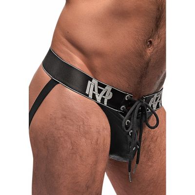 Lace Up Jock Black S M Men Wearing Lingerie