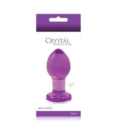 Crystal Premium Glass Plug Medium Clear Purple