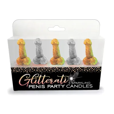 Glitterati Penis Party Candles Novelty Candles 5 Pack