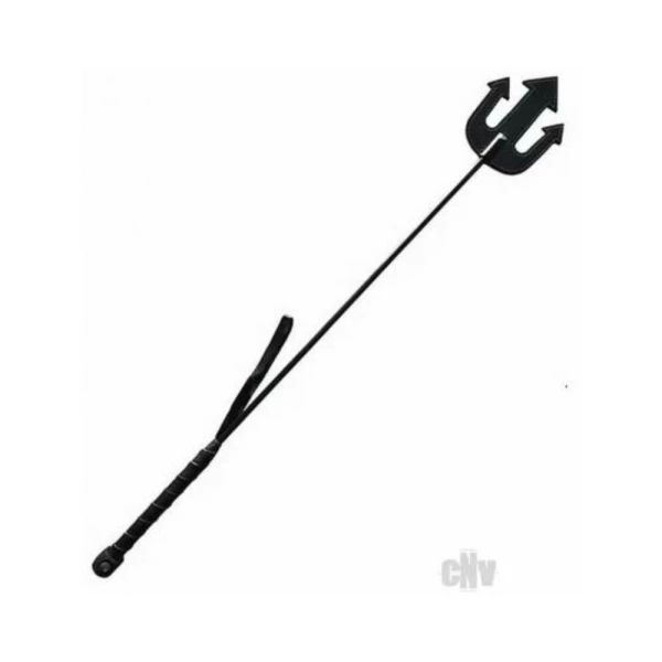 Whips & Paddles: Rouge Leather Devil Riding Crop Black