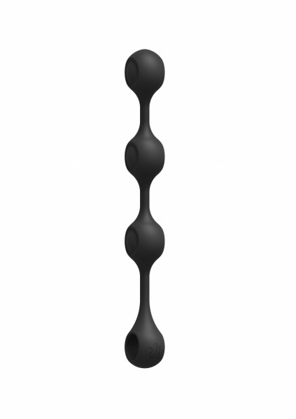 Anal Essentials Weighted Silicone Anal Balls - Black - Anal Beads