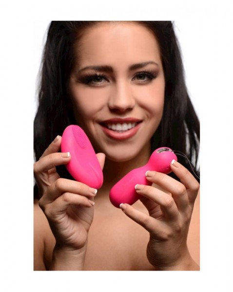 Ladies Duo Pleasure Kit Vibrating Egg & Remote - Pink - 4 Inch