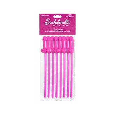 Bachelorette Party Favors Bendable Pecker Straws 8 Pcs