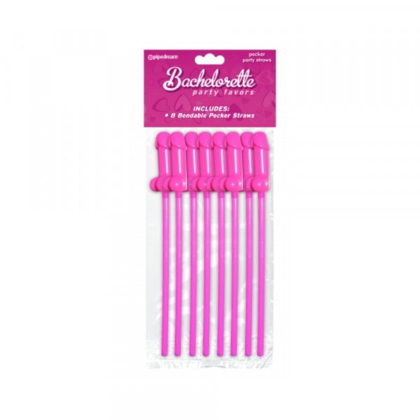 Bachelorette Party Favors Bendable Pecker Straws (8 Pcs.)