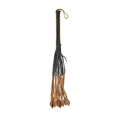 Italian Leather Whip With Stylish Twisted Tails