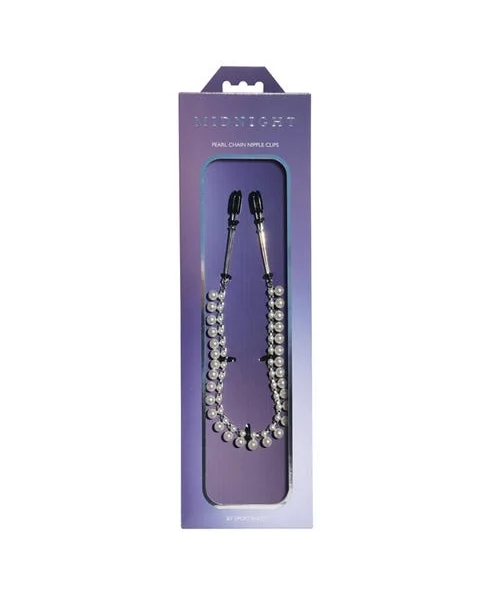 Midnight Pearl Chain Nipple Clips