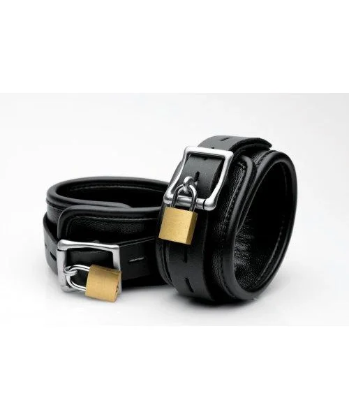Mistress Isabella Leather Bed Restraint Kit Black