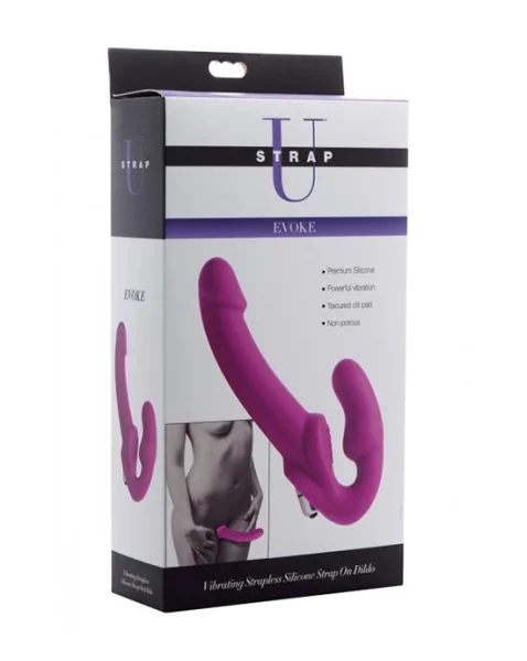 Vibrating Strapless Silicone Strap-on Dildo - Pink - 9.5 Inch