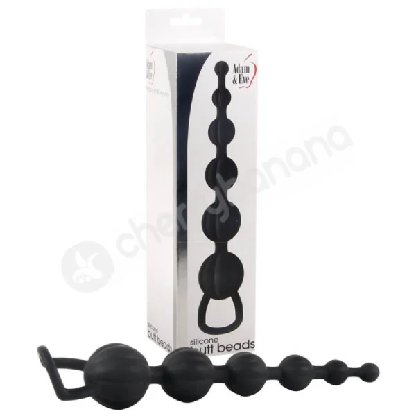 Adam & Eve Black Silicone Butt Beads