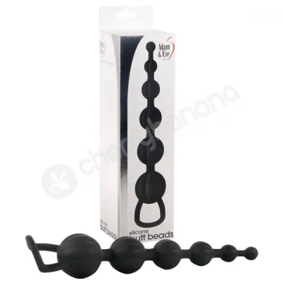 Adam Eve Black Silicone Butt Beads