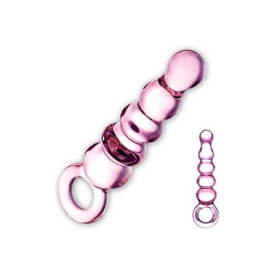 Glas Quintessence Beaded Glass Anal Slider Clear Os
