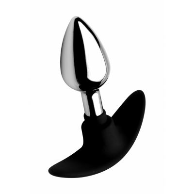 Dark Invader Metal Silicone Anal Plug Small Silver Small Butt Plug