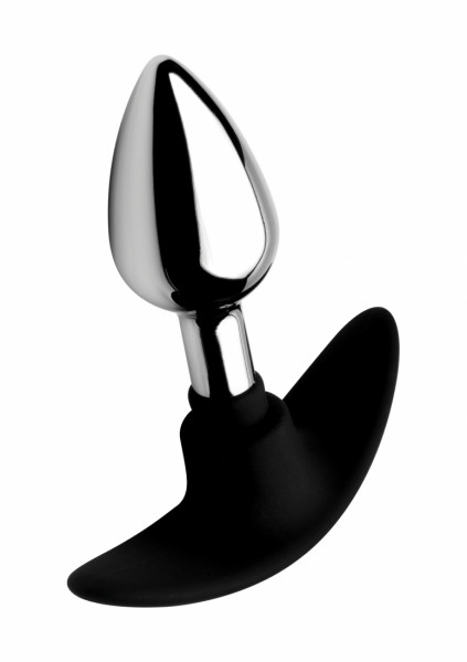 Dark Invader Metal & Silicone Anal Plug - Small - Silver - Small Butt Plug