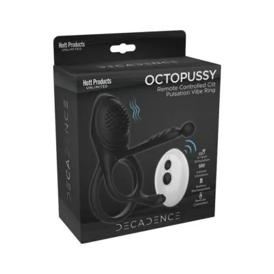 Decadence Octopussy Cock Ring clit anal Stimulator With Tentacles Remote Control