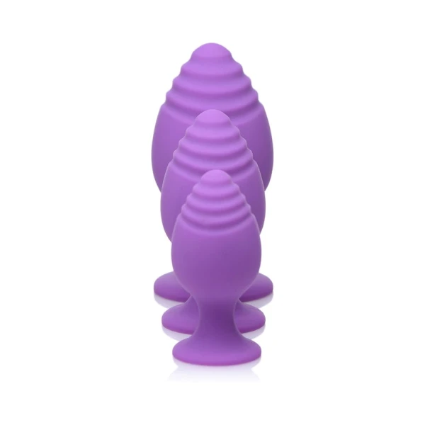 Gossip Swirlies Anal Plug Trio Set Silicone Violet — image 6 of 9