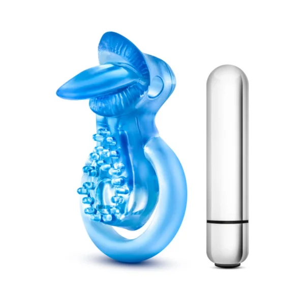 Stay Hard 10 Function Vibrating Tongue Ring Blue — image 4 of 14