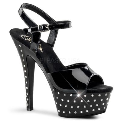 STARDUST 609 6 Rhinestone Studded Ankle Strap P F Sandal