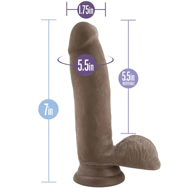 Au Naturel 7 Inch Sensa Feel Dual Density Dildo By Blush - Chocolate