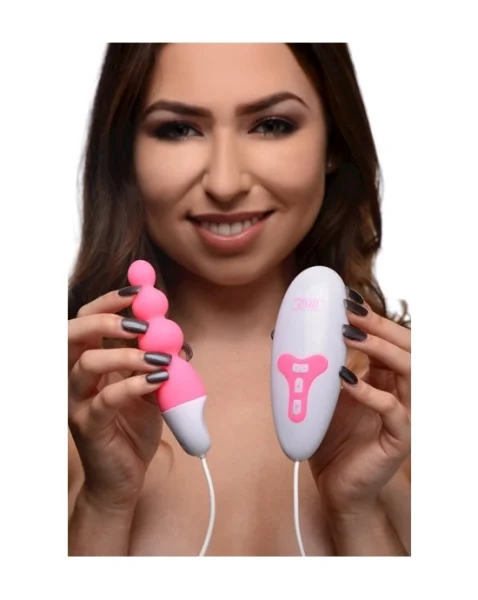 Bubble Blast Beaded Vibrating Egg - Pink -  5 Inch