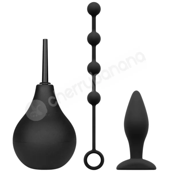 Nexus Anal Beginner Kit With Black Plug & Beads & Douche