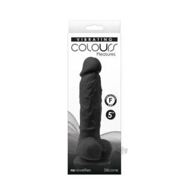 Colours Pleasures Vibrating 5 Dildo Black