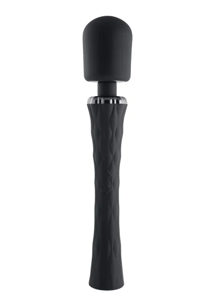 Playboy Pleasure Royal Rechargeable Silicone Vibrating Massage Wand - Black