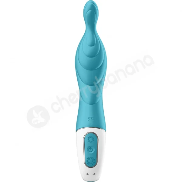 Satisfyer A-Mazing 2 Teal Silicone Ribbed A-Spot Stimulation Vibrator
