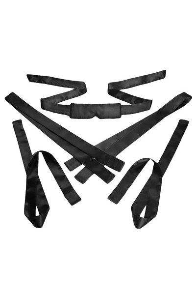 Bordeaux 5 Piece Black Satin Bondage Set