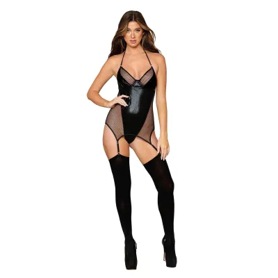 Garter Slip Teddy One Size Black