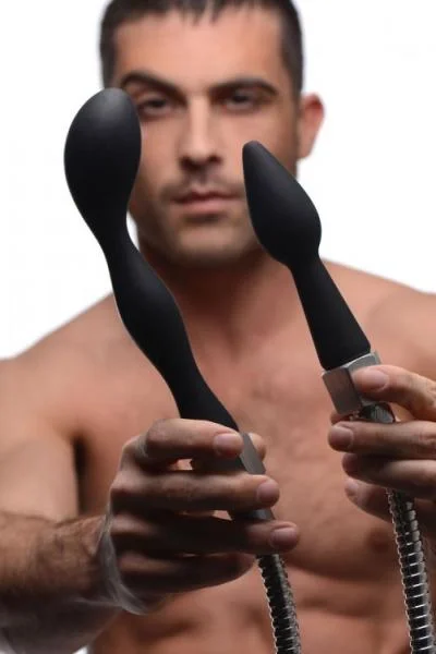 Premium Silicone Enema Attachment Set Black