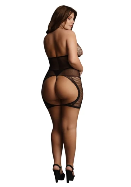 Le Desir Peek-A-Boo Fishnet Dress - Queen Size