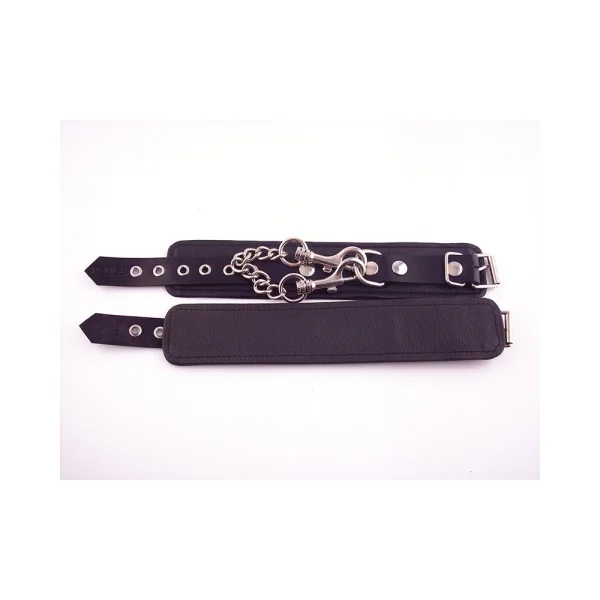 Rouge Plain Leather Wrist Cuffs Black