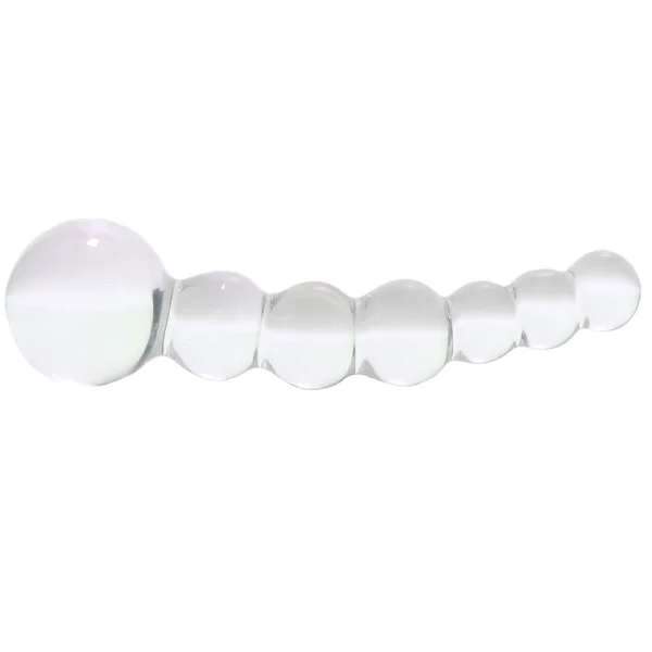 Gläs Curved Beaded Glass Dildo - Clear
