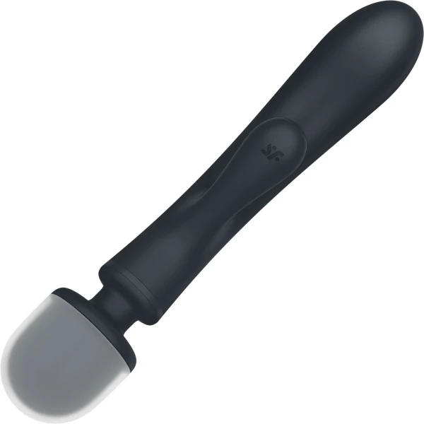 Satisfyer Triple Lover Rechargeable Waterproof Silicone Wand & Rabbit Hybrid Vibrator - Black