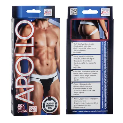 California Exotic Apollo Jock with C Ring Medium Large Black
