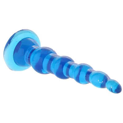 Blue Line 6 75 Inch Anal Beads With Suction Base