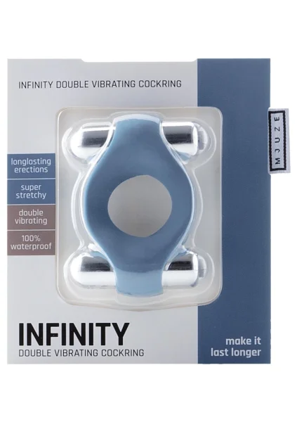 Infinity - Double Vibrating Cockring (Blue)
