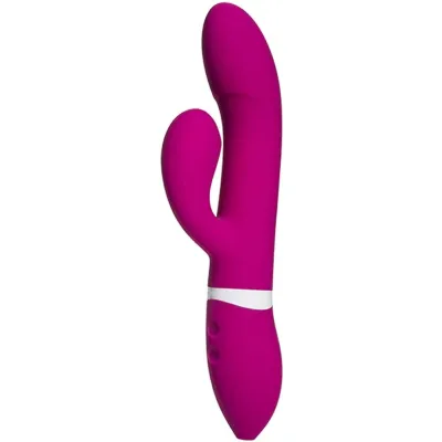 Doc Johnson iVibe Select iCome Luxurious Premium Silicone Rabbit Style Vibrator Rolling Clit Stimulator Feels Like a Flicking Tounge 7 Powerful Vibration Patterns USB Rechargeable Pink