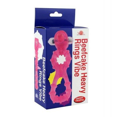Beefcake Vibrating Double Cock Rings Purple