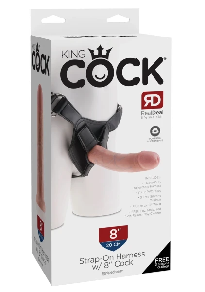 King Cock Strap-on Harness With 8'' Cock
