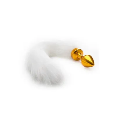 White Tail Buttplug Gold