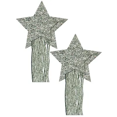 Pastease Silver Glitter Tassle Stars OS