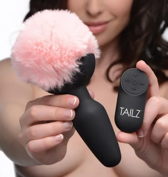 Pink Bunny Tail Vibrating Anal Plug — image 6 of 9