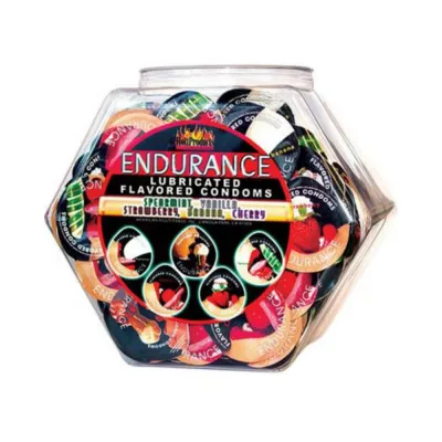 Endurance Lubricated Flavored Condoms 144 Per Bowl