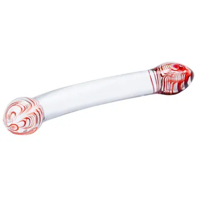 Glas 8 inch Red Head Double Ended Glass Dildo